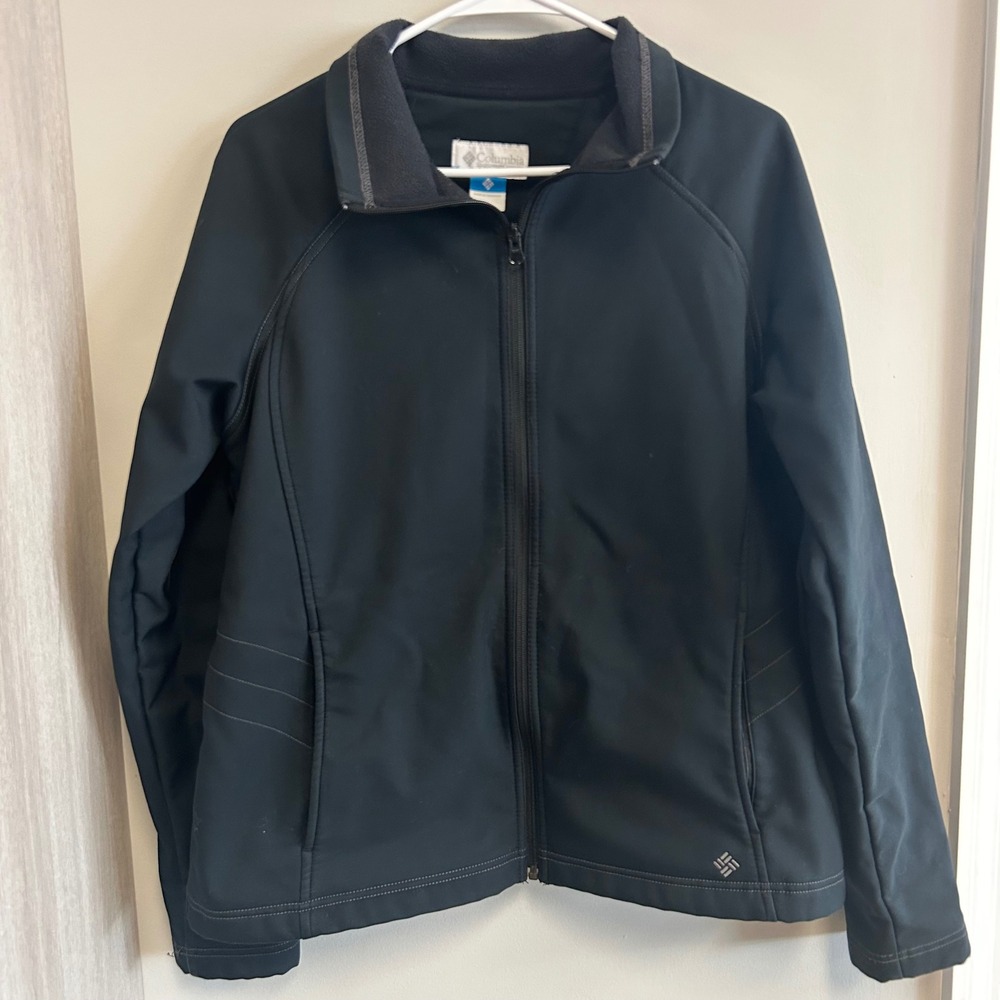 Columbia Softshell Jacket Full Zip Omni-Shield Lightweight Black XL Weatherproof